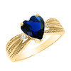 Beautiful Yellow Gold Sapphire (LCS) and Diamond Proposal Ring