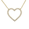 14k Yellow Gold Delicate Two-Sided Heart Necklace