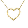 14k Yellow Gold Delicate Two-Sided Heart Necklace