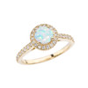 Yellow Gold Diamond and Opal (LCOP) Engagement/Proposal Ring