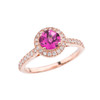 Rose Gold Diamond and Alexandrite (LCAL) Engagement/Proposal Ring