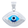 Bright Blue Evil Eye in 14K White Gold