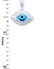 Bright Blue Evil Eye in 14K White Gold