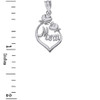 Solid White Gold Rose Buds Mum Pendant Necklace