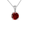 10K White Gold January Birthstone Garnet (LCG) Pendant Necklace & Earring Set