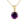 10K Yellow Gold February Birthstone Amethyst (LCAM) Pendant Necklace & Earring Set