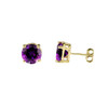 10K Yellow Gold February Birthstone Amethyst (LCAM) Pendant Necklace & Earring Set