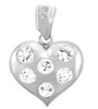 Silver Heart Pendant with Six Cubic Zirconias