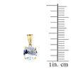 10K Yellow Gold March Birthstone Aquamarine (LCAQ) Pendant Necklace & Earring Set