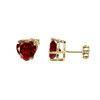 10K Yellow Gold Heart January Birthstone Garnet (LCG) Earrings