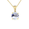 10K Yellow Gold March  Birthstone  Aquamarine (LCAQ) Pendant Necklace