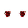 10K Rose Gold Heart January Birthstone Garnet (LCG) Earrings