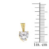 10K Yellow Gold Heart April Birthstone Cubic Zirconia (C.Z) Pendant Necklace