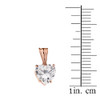10K Rose  Gold Heart April Birthstone Cubic Zirconia (C.Z) Pendant Necklace