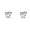 10K White Gold Heart April Birthstone Cubic Zirconia (C.Z) Earrings