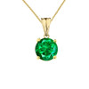 10K Yellow Gold May Birthstone Emerald (LCE) Pendant Necklace & Earring Set