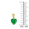 10K Yellow Gold Heart May Birthstone Emerald  (LCE) Pendant Necklace & Earring Set