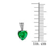 10K White Gold Heart May Birthstone Emerald  (LCE) Pendant Necklace & Earring Set