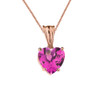 10K Rose Gold Heart June Birthstone Alexandrite (LCAL) Pendant Necklace