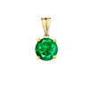 10K Yellow Gold May Birthstone Emerald (LCE)  Pendant Necklace