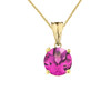 10K Yellow Gold June Birthstone Alexandrite (LCAL)  Pendant Necklace