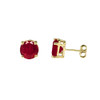 10K Yellow Gold July Birthstone Ruby (LCR) Pendant Necklace & Earring Set