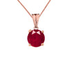 10K Rose Gold July Birthstone Ruby (LCR) Pendant Necklace & Earring Set
