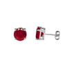 10K White Gold July Birthstone Ruby (LCR) Pendant Necklace & Earring Set