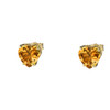 10K Yellow Gold Heart November Birthstone Citrine (LCC) Earrings