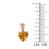 10K Rose Gold Heart November Birthstone Citrine (LCC) Pendant Necklace