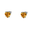 10K White Gold Heart November Birthstone Citrine (LCC) Earrings