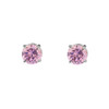 10K White Gold  October Birthstone Pink Cubic Zirconia  (LCPZ) Earrings
