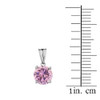 10K White  Gold  October Birthstone Pink Cubic Zirconia  (LCPZ)  Pendant Necklace