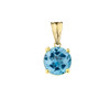 10K Yellow Gold December Birthstone Blue Topaz (LCBT) Pendant Necklace