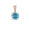 10K Rose Gold December Birthstone Blue Topaz (LCBT) Pendant Necklace