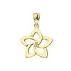 Yellow Gold Flower Pendant Necklace