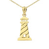 Yellow Gold Lighthouse Pendant Necklace