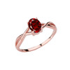 Dainty Rose Gold Infinity Design Garnet (LCG) Solitaire Ring