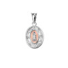White  Gold Diamond Lady of Guadalupe Two-Tone Pendant Necklace