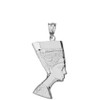 Solid Genuine White Gold Egyptian Queen Statue Nefertiti Bust Pendant Necklace