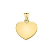 Solid Yellow Gold Simple Heart Pendant Necklace