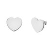 Solid White Gold Simple Heart Pendant Necklace Set