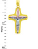Three Tone Gold Crucifix Pendant - The Beloved Crucifix