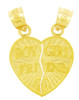 Gold Pendants - Boy Girl Friend Heart Pendant