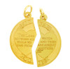 14K Jewish Charms and Pendants - Mizpah Coin Gold Pendant
