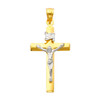 14K Two Tone Gold Revered Crucifix