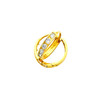 Small CZ Circle Yellow Gold Huggie Earrings