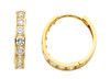 Yellow Gold Classic CZ Huggie Earrings
