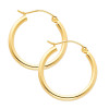 Yellow Gold Hoop Earring -0.75 Inches