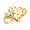 Yellow Gold "15 Anos" CZ  Ring